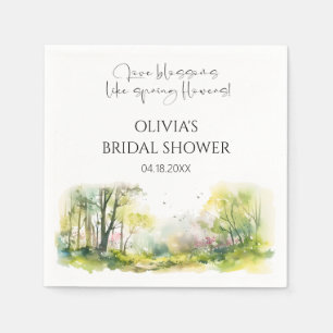Rustic Woodland Spring Forest Bridal shower Napkins