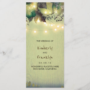 Rustic Woodland String Lights Wedding Programs