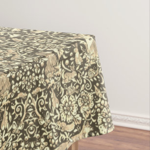 Rustic Woodland Tan & Gray Forest Animal Pattern Tablecloth