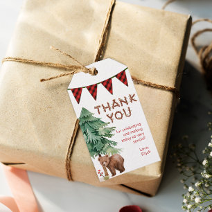 Rustic Woodland Thank You Birthday Favor Gift Tags