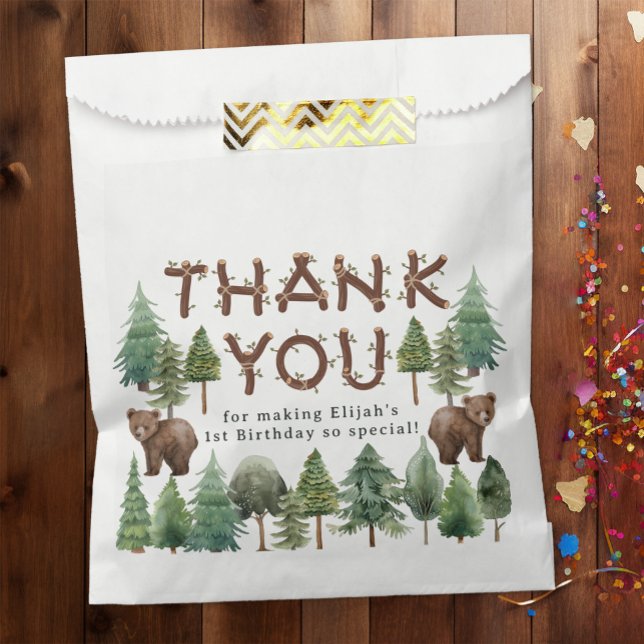 Rustic Woodland Thank You Favor Bag for One Happy  (Favor Bag)