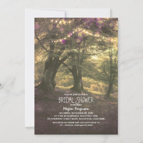 Rustic Woodland Trees Bridal Shower Invitation