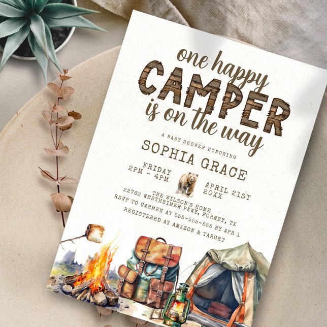 Rustic Woodland Watercolor Baby Shower Invitation (Creator Uploaded)