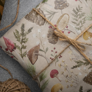 Rustic Woodland Watercolor Woodsy Mushroom Forest  Tissue Paper