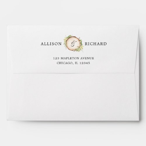 Rustic woodland wedding envelopes 5x7 card