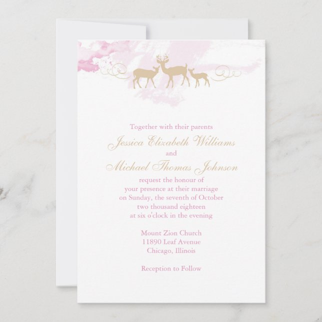 Rustic Woodland Wedding Invitation (Front)