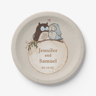 Rustic Woodland Wedding Owl Paper Plates