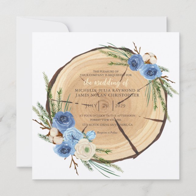 Rustic Woodland Wedding Theme Invitation (Front)