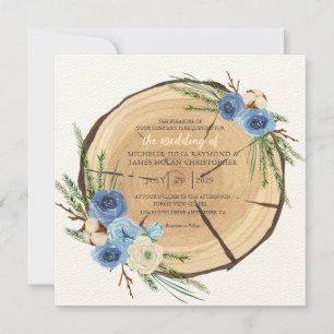 Rustic Woodland Wedding Theme Invitation