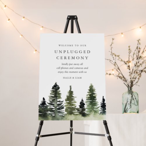 Rustic Woodland Wedding Unplugged Ceremony Sign