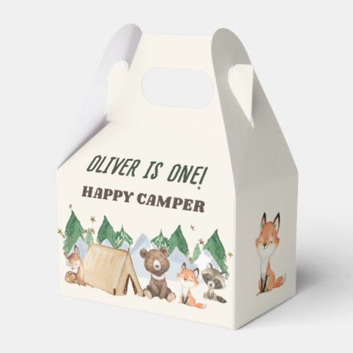 Rustic Woodland Wild One Birthday Happy Camper Favor Boxes