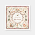 Rustic Woodland Winter Boy Baby Shower Napkins