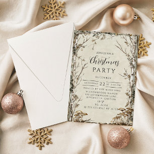Rustic Woodland Winter Christmas Invitation