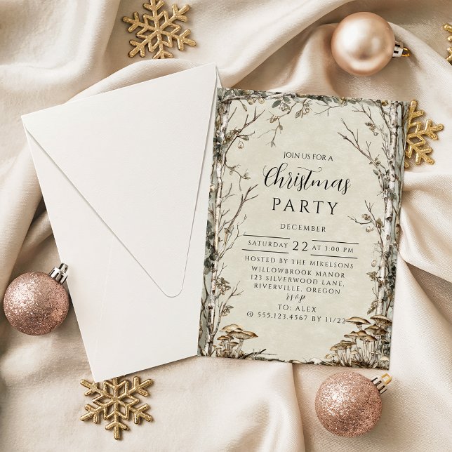 Rustic Woodland Winter Christmas Invitation (Creator Uploaded)