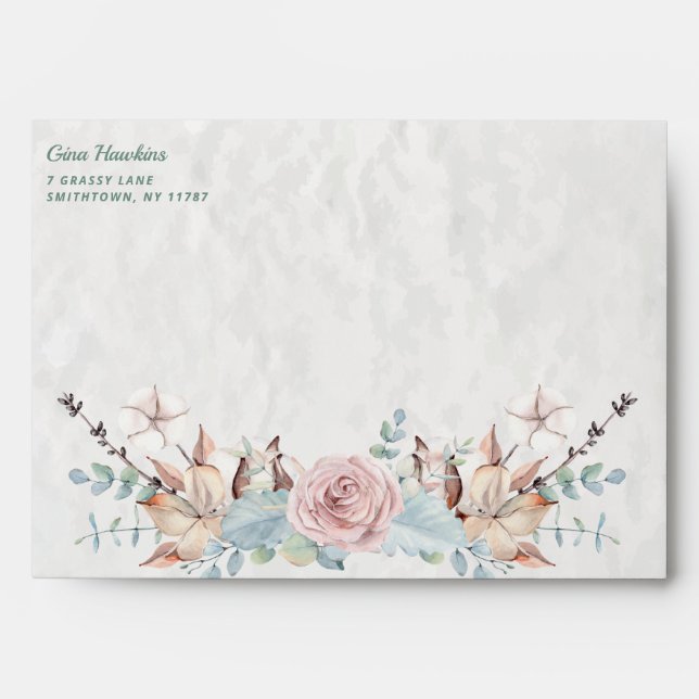 Rustic Woodland Winter Floral Kaylin2 Envelope (Front)