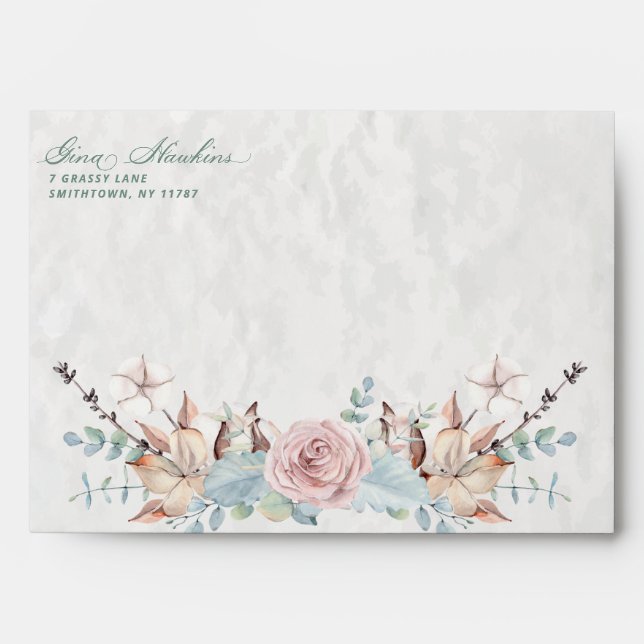 Rustic Woodland Winter Floral Kaylin3 Envelope (Front)
