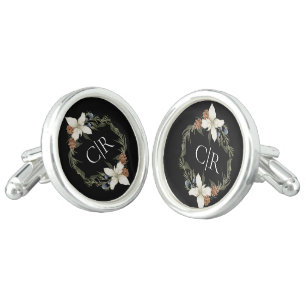RUSTIC WOODLAND WITHIN INITIALS GROOMS CUFFLINKS