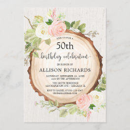 Rustic woodland women birthday party adult any age invitation