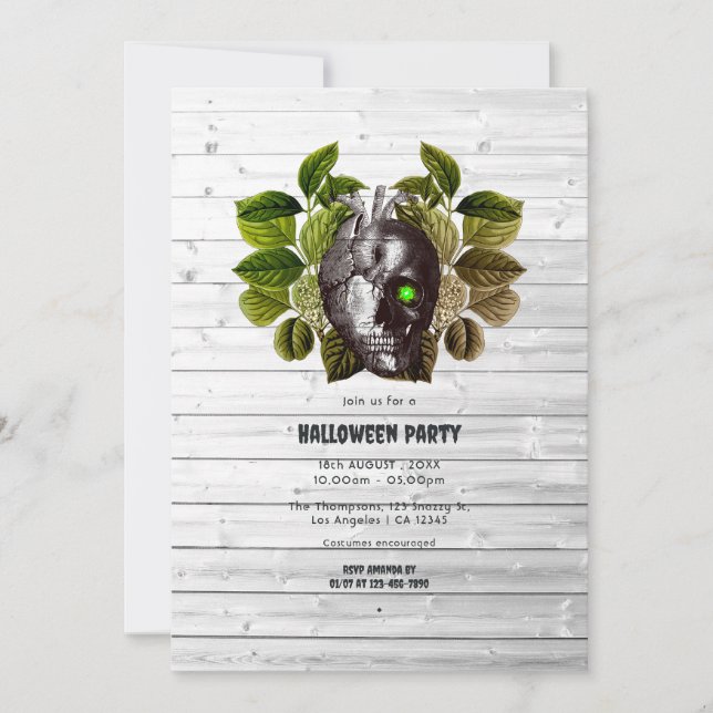 Rustic Woodlands Adult Halloween Party Invitation (Front)