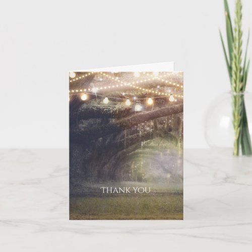 Rustic Woods Enchanted Forest  Lights Thank You Card