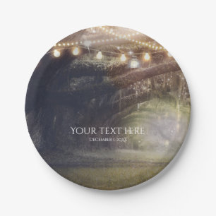 Rustic Woods Enchanted Forest & Lights Wedding Paper Plates