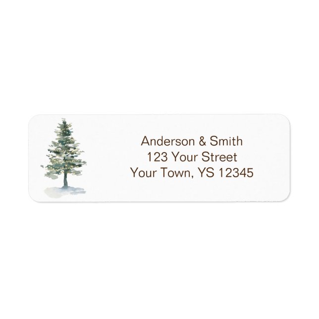 Rustic Woods Evergreen Pine with Lights Label (Front)