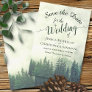 Rustic Woods Green Mountain Pine Trees Wedding Save The Date