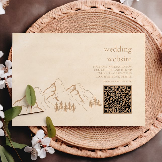 Rustic Woods Mountain Sketch Wedding Enclosure Card (Creator Uploaded)