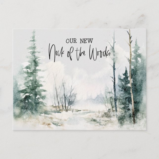 Rustic Woods We've Moved New Home Announcement Postcard (Front)