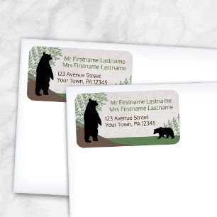 Rustic Woodsy Bears Return Address Labels