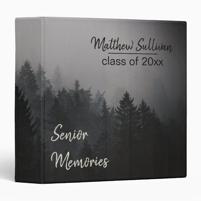 Rustic Woodsy Class Graduation Senior Memories 3 Ring Binder (Front/Spine)