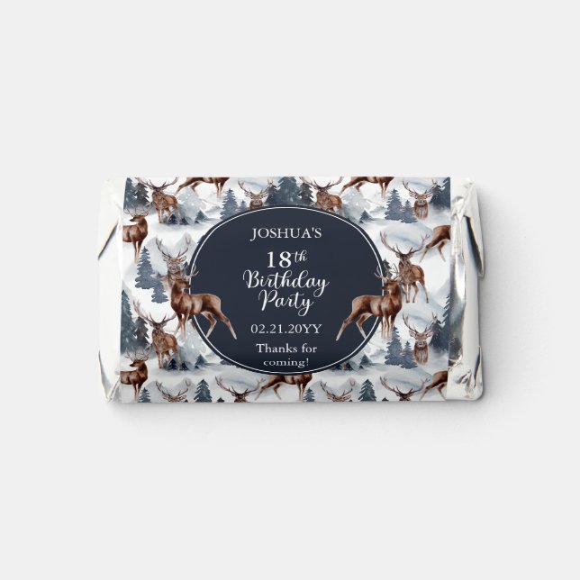 Rustic Woodsy Deer | Forest 18th Birthday Party Hershey's Miniatures (Front)