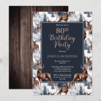 Rustic Woodsy Deer | Forest 80th Birthday Party