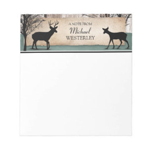 Rustic Woodsy Deer Personalized Notepad