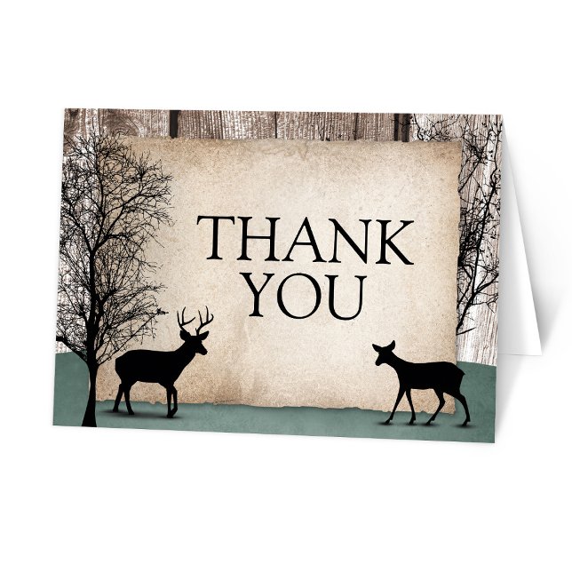 Rustic Woodsy Deer Thank You Cards (Rustic Woodsy Deer Thank You Cards from Artistically Invited on Zazzle.)