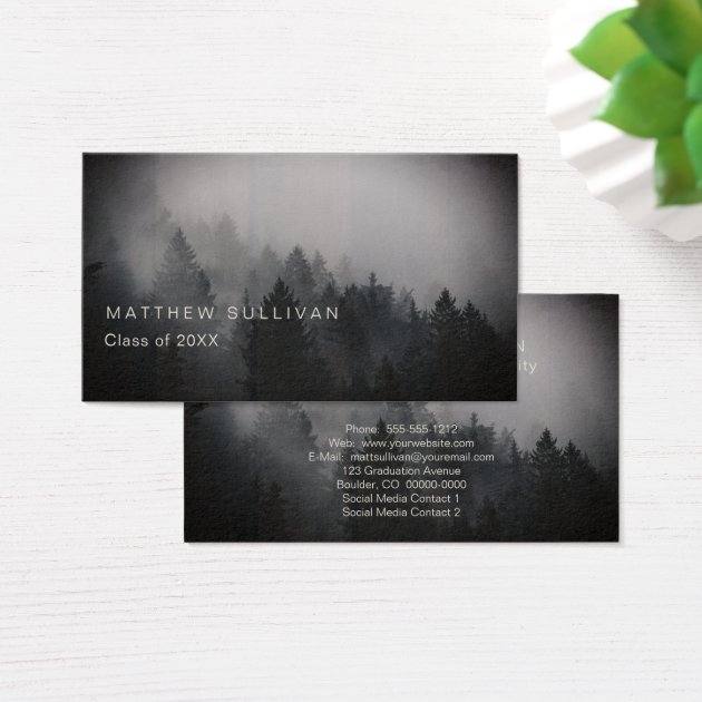 Rustic Woodsy Graduation Insert Name Cards