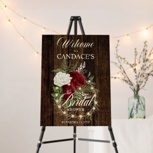 Rustic Woodsy Lighted Wreath Bridal Shower Foam Bo Board