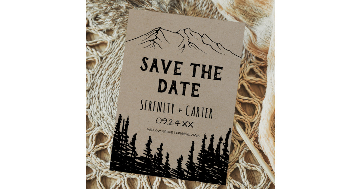 save date magnet, woodsy forest wedding save the date wood magnet