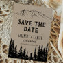 Rustic Woodsy Mountain Save the Date Card