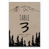 Rustic Woodsy Mountain Table Number (Front)