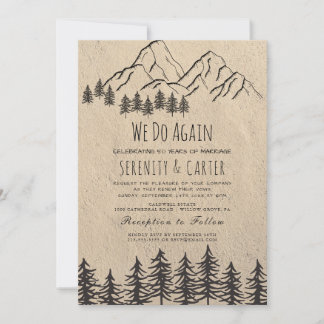 Rustic Woodsy Mountain Vow Renewal Invitation