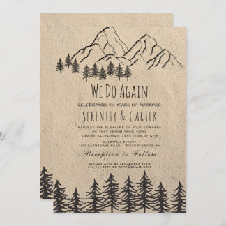 Rustic Woodsy Mountain Vow Renewal Invitation