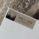 Rustic Woodsy Mountain Wedding Label<br><div class="desc">These rustic woodsy mountain wedding return address labels are perfect for a woodland wedding. The nature inspired design features the silhouette of a pine tree forest and mountains on faux kraft paper. Purchase the return address label size for your wedding invitations, and the address label size for your RSVP envelopes....</div>