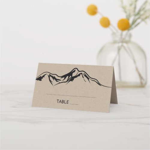 Rustic Woodsy Mountain Wedding Place Card
