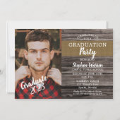Rustic Woodsy Photo Graduation Party Magnetic Invitation (Front)