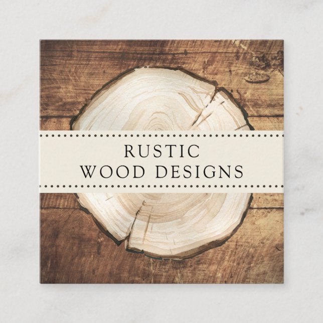 Rustic Woodworker Carpenter Wood Business Card (Front)