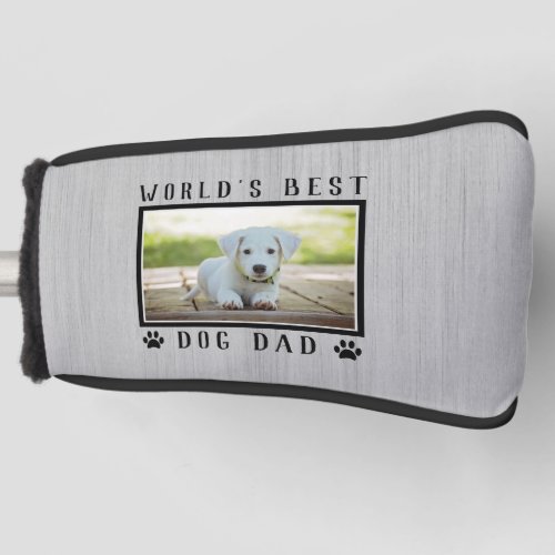 Rustic Worlds Best Dog Dad Paw Prints Pet Photo Golf Head Cover