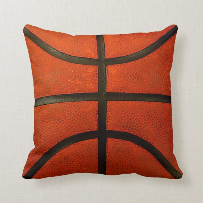 Rustic Worn Basketball Throw Pillow