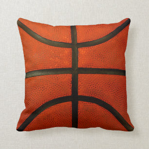 Rustic Worn Basketball Throw Pillow