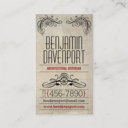 Rustic Worn Paper - Red Business Card